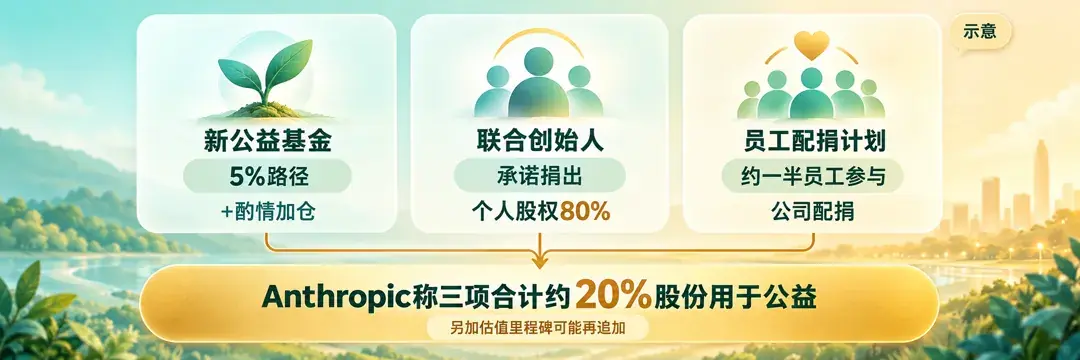 约20%由三项安排合计示意